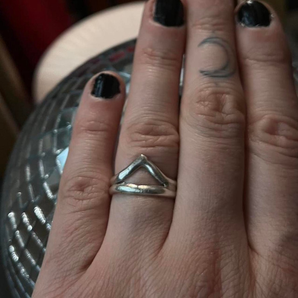 Sterling Silver Triangle Ring - image 3